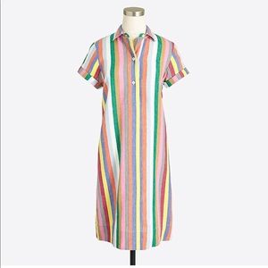 J. Crew colorful stripe shirtdress medium